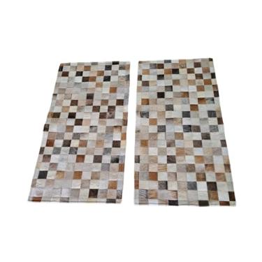 Imagem de Tapete De Couro Natural Par Beira Cama (Passadeira) 1,00 x 0,50 M (Castor Bege)