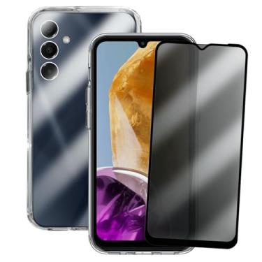 Imagem de Kit Proteção Compatível Samsung Galaxy M15 Capinha Transparente Space + Película 3D Privacidade Anti Espião