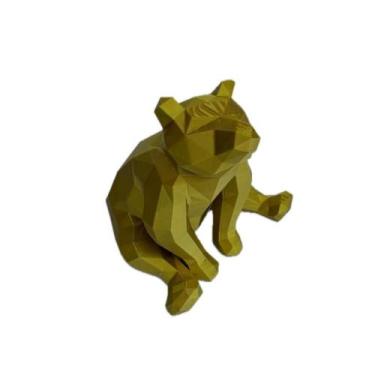 Imagem de Estátua Urso Original Geométrico Decoração - FLEX3D, Dourado