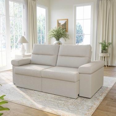 Imagem de Sofá Retrátil e Reclinável 210cm Botero Cabecasa Madeiramadeira OFFWHITE