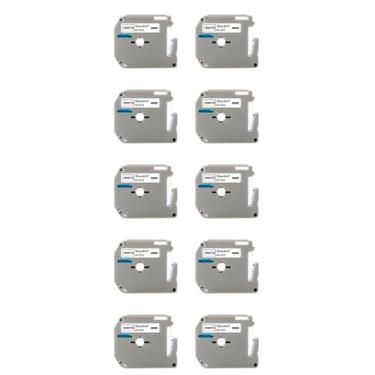 Imagem de Kit 10 fitas plásticas M231, MK231, MK-231, M-K231 e M-K231S para rotulador P-Touch PT-65, PT-70BM, PT-80, PT-85, PT-100, PT-110 e series