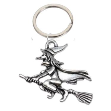 Imagem de Chaveiro Bruxa Voando Vassoura Arquétipo Pingente Grande - RECANTO AST
