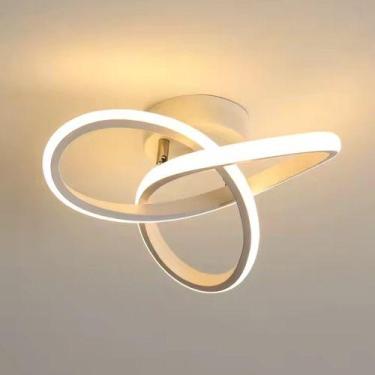 Imagem de Luminária Led Teto Moderna Plafon Sobrepor Infinito Branco - CREVO