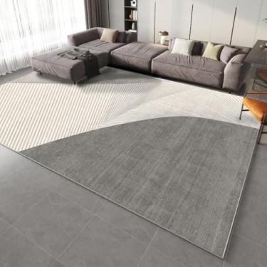Imagem de Tapete cinza para sala de estar, tapete grande para quarto, tapete macio para cabeceira, tapete minimalista para decoração de casa, AD1726, QD, A, 300x400CM