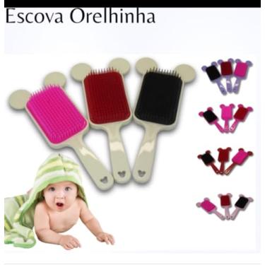 Imagem de Escova de Cabelo Mickey, Kit com 4 Escovas Raquete, Desembaraçador Infantil Anti-Frizz, Cores Sortidas