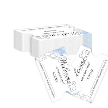 Imagem de Envelopes de cartão de chave de hotel, 500 peças, flores delicadas, porta-cartões, envelopes, cartões de boas-vindas, convidados, aproveite sua estadia, capa para chave de hotel (9,5 x 6,36 cm)