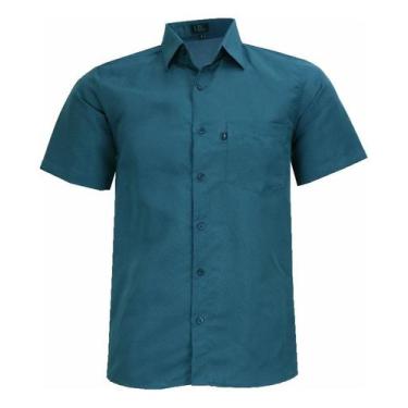 Imagem de Camisa Manga Curta Lbl Comfort Com Bolso Não Amassa 3028, Petróleo, 6