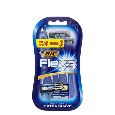 Imagem de Aparelho de Barbear Bic Flex 3 Extra Suave 4 Unidades