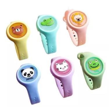 Imagem de Pulseira Infantil Anti Mosquito Repelente Figurinhas Bichinhos Com Led Colorido Para Crianças