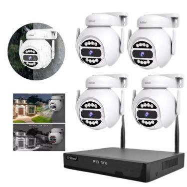 Imagem de Cameras IP Domo Segurança 4 Cameras e NVR Vídeo HD 4 MP Sem Fio Fonte 