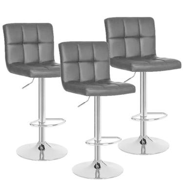 Imagem de Kit 3 Banqueta Gomos Preto Estilo Moderno Conforto E Versatilidade Para Seu Ambiente