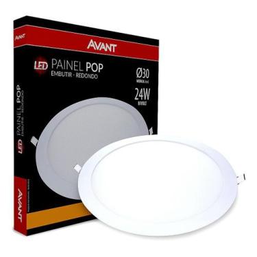 Imagem de Painel Plafon Led 24w Redondo Embutir Branco Quen Gesso Teto - Avant