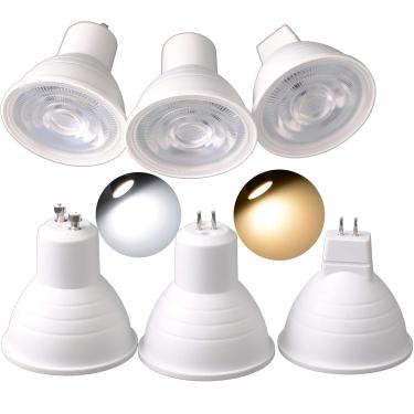 Imagem de Luzes Afortunadas 10pcs Ac110v / 220v Regulável 30 Ângulo De Feixe Led Refletor Gu10 Mr16 Gu5.3 Lâmpada Cob Chips Spot Light Home Lighting Ampul Lamps, Gu5.3, Cold White 110V