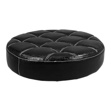 Imagem de YsXoWiui Almofada de banco redonda Cushion PU Seat top Top fácil de instalar, substituir peças, substituição, para barbearia de salão de spa, Preto