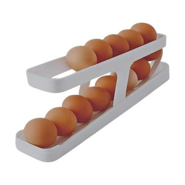 Imagem de Porta Ovos para Geladeira Organizador Dispenser Rolamento Automático e