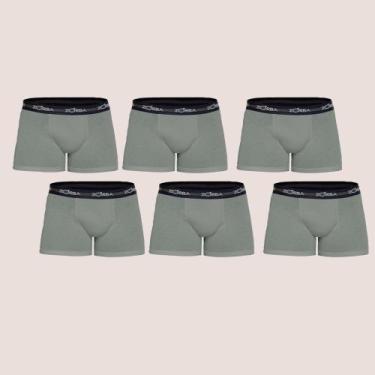 Imagem de Kit Com 6 Cuecas Boxer Sem Costura Algodão Confortável Zorba, Grafite,