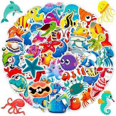 Imagem de Ocean Animal Stickers for Kids Teens, 100Pcs Waterproof Vinyl Marine Ocean Creatures Theme Stickers for Water Bottle Laptop Surfboard