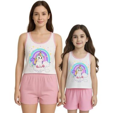 Imagem de Pijama Tal Mãe Tal Filha Unicórnio Kit Adulto e Infantil - Calupa, Adu