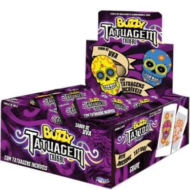 Imagem de Chicle Buzzy Tattoo Uva 90un - RICLAN