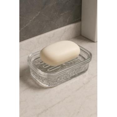 Imagem de Saboneteira Com Tampa Em Plástico Moderno Compacta E Prática Para Banheiros Lavabos Ou Uso Em Viagens