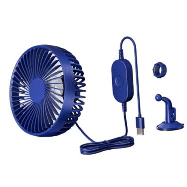 Imagem de IEUDNS Ventilador de resfriamento do carro USB 3 velocidade de sucção ajustável xícara de ar -circulação de montagem de ar 12V 24V para veículo doméstico, Azul