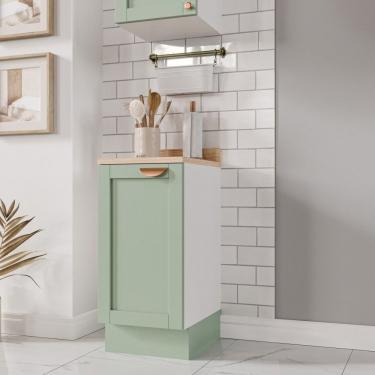 Imagem de Cozinha Modulada 6 Peças Com Tampo 3 Aéreos 6 Portas E 3 Balcões Arizona Branco/menta