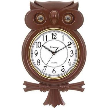 Imagem de Relógio Parede Coruja Pêndulo Musical Herweg 530006-84