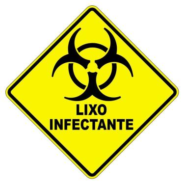Imagem de Adesivo Lixo Infectante 1 Unidade 20X20Cm Amarelo