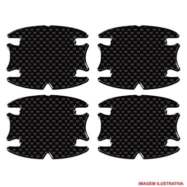 Imagem de Jogo Adesivo Protetor Maçaneta Carro Resinado Preto Carbon Preto