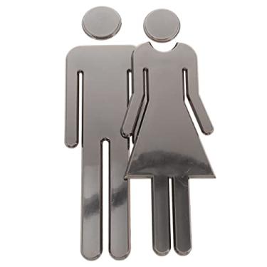 Imagem de jojofuny 1Par Sinal de Unissex Inoxidável Placas Adesivas Identificação de Banheiros Escritórios e Hotéis
