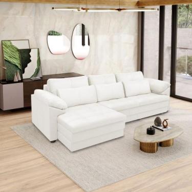 Imagem de Sofá Retrátil Manual Sala de Estar Nolan Bipartido 257cm Conforto Prem