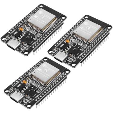 Imagem de FancyWhoop Kit De Placa Desenvolvimento 3 Peças Esp32 Esp-32S Esp-Wroom-32 2,4 Ghz Dual-Mode Wifi + Bluetooth Dual Cores Microcontrolador Processador Usb Tipo C Interface Compatível Com Arduino Ide