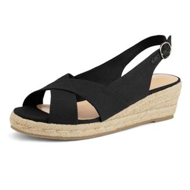 Imagem de mysoft Sandálias Femininas De Alpargatas, Plataforma Baixa, Bico Aberto, Tira No Tornozelo, Cruzadas, Sem Cadarço, Sapatos Verão