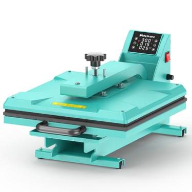 Imagem de Delclynee Máquina De Prensa Térmica Automática 15" X Com Liberação Automática, Placa Inferior Deslizante, Leitura Pressão Ajustável, Impressora Digital Industrial Sublimação Tipo Concha - Aqua