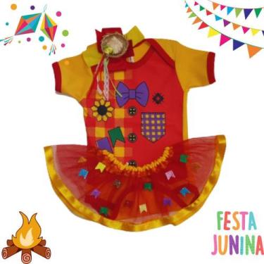 Imagem de fantasia bebe festa junina kit com 3 - FV PRESENTES CRIATIVOS, kit ama