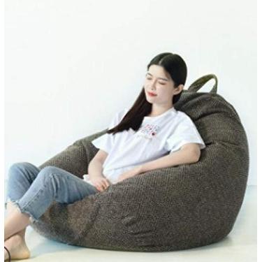 Imagem de QIROG Capa de sofá preguiçosa puff espreguiçadeira cadeira de sofá assento de sofá móveis de sala de estar sem enchimento saco de feijão sofá cama banquinho sofá puff tatami-número 7_M-80 cm x