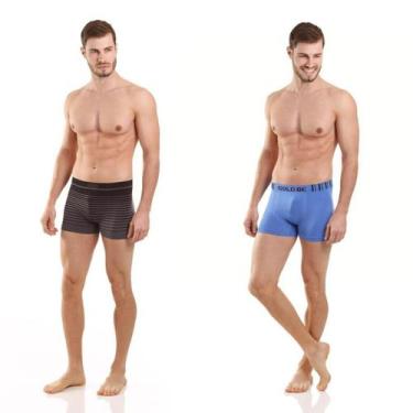 Imagem de Kit com 10 Cuecas Boxer sem Costura Microfibra Gold Be Confortavel, GG