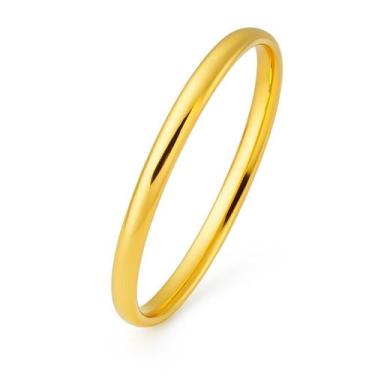 Imagem de Aliança Noivado 3mm Banhada Ouro 18k Casamento Compromisso Tradicional