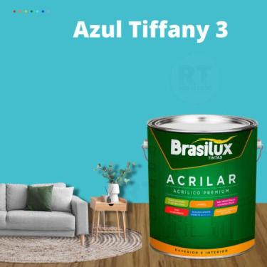 Imagem de Tinta de  Parede Acrílica Azul Turquesa  3,2l Lavável Antimofo Acrilar