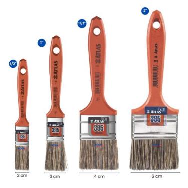 Imagem de 4 Pincel p/ Pintura de Parede Pequeno Medio e Grande - Atlas