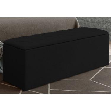 Imagem de Cal��adeira Com Baú Paris 90 Cm Suede Preto D'rossi