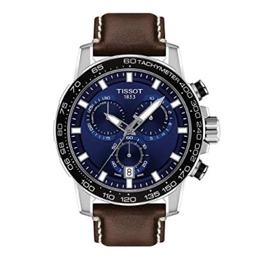Imagem de Tissot Caixa masculina Supersport Chro Qua 316L de aço inoxidável quartzo suíço, Marrom, Cronógrafo