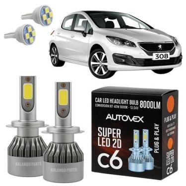 Imagem de Ultra LED C6 H7 Lâmpada Farol Baixo Peugeot 308 2012 Diante - Autovex