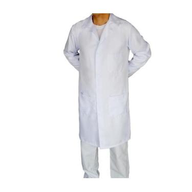 Imagem de jaleco Branco tecido Gabardine Masculino Manga Longa - Confecções Borg