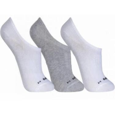 Imagem de Kit com 3 meias soquete Lupo, Branco, Cinza, Branco, 41-44