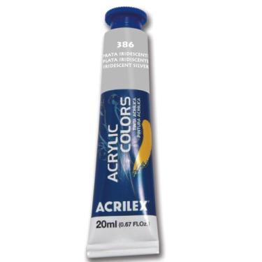 Imagem de Tinta Acrílica Acrylic Colors 20ml Bisnaga Acrilex 386 Prata Iridescen