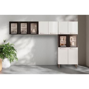 Imagem de Cozinha Modulada Bertolini Evidence 3 Peças (2Aéreos+1Paneleiro) CPT54 Branco/Preto-Bertolini