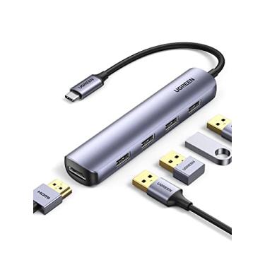 Imagem de UGREEN Hub USB C, adaptador multiporta de hub HDMI USB C 4K @ 30 Hz com 4 portas USB 3.0, dongle USB C compatível com MacBook, iPad, iMac, iPhone 15 Pro/Pro Max, Samsung Galaxy S23 Ultra, Lenovo