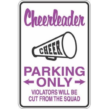Imagem de Adesivo Pirate Cheerleader Estacionamento Apenas 20 x 30 cm Placa de metal Novidade Alumínio S264