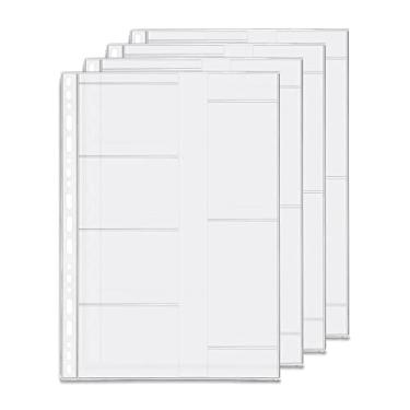 Imagem de Pacote com 4 porta-cartões B5 com 19 furos – Organizador de negócios de plástico, suporte de cupom, à prova d'água para organizador pessoal (B5)